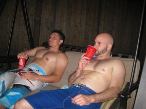 Chilling at the Pool Clark and Fedil Chilling at the pool party