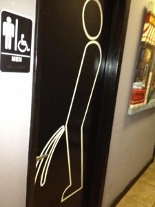 The bathroom door at For You, Taste of Poland.